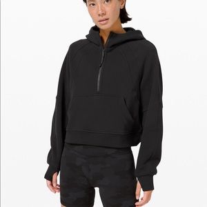 Scuba Oversized 1/2 Zip Hoodie- Black M/L